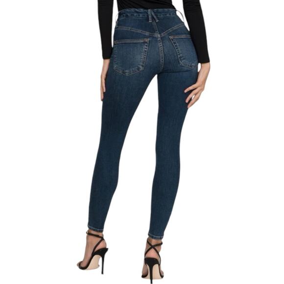 NWT Good American Good Legs Deep V Yoke Dark Skinny Jeans Size 6/28 Retail $99 - Picture 2 of 6
